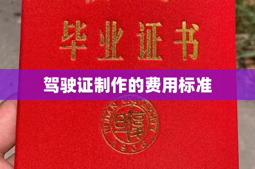 让胡路驾驶证制作的费用标准